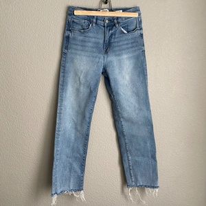 Kensie 'The Slim' Raw Hem Straight Leg Jeans Size 4